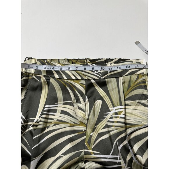 Rachel Zoe Green Palm Print Wide-Leg Pants L Polyester/Spandex NWOT - Picture 7 of 8